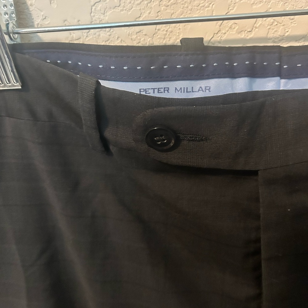 Peter Millar Black Dress Pants with Subtle Pinstripe